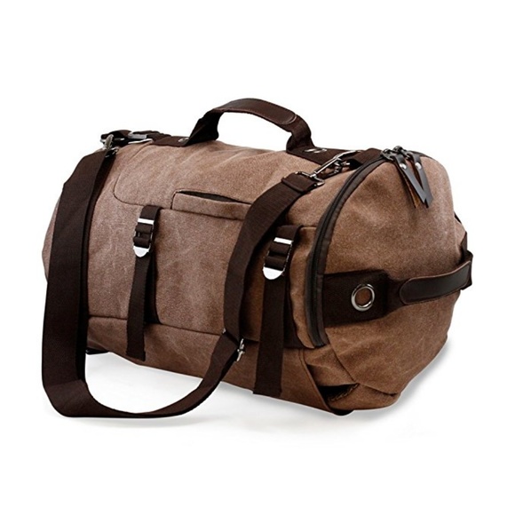 Large Duffel Travel Canvas Bag Handbag Backpack - Picture 2 of 5